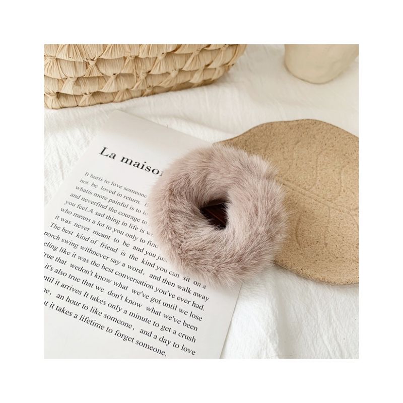 Endless - Hårstrikk faux fur latte