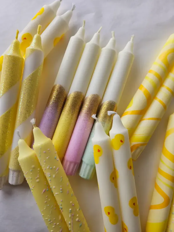 Mrs Miccio - Stearinlys Glitter Yellow Gold