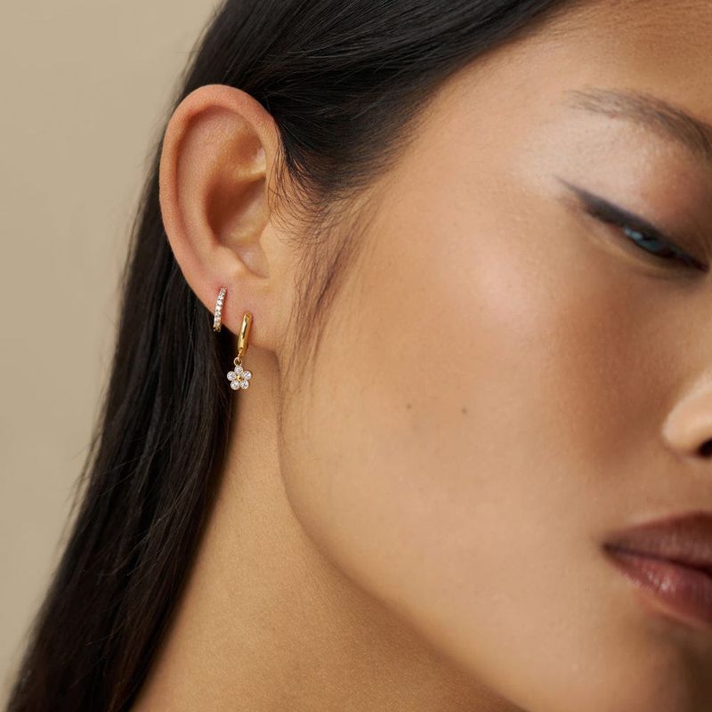 Orelia - Crystal flower hoop Øredobber