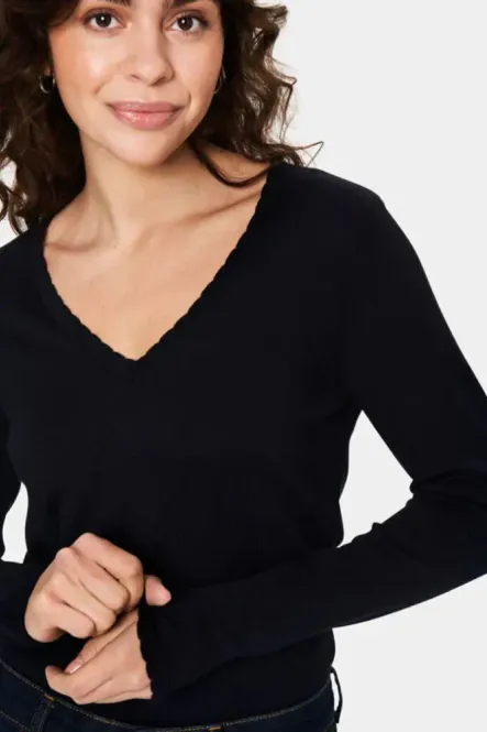Hovedbilde Saint Tropez - MilaSZ LS V-Neck Pullover Sort