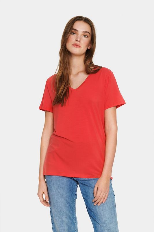 Saint Tropez - AdeliaSZ V-N T-Shirt Hibiscus