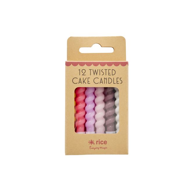 Hovedbilde Rice - Kakelys Twisted Rosa 12-pk